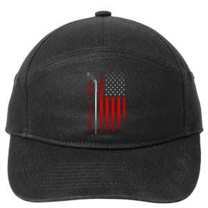 American Flag Hockey Apparel Gift Hockey Funny Gift 7-Panel Snapback Hat