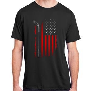 American Flag Hockey Apparel Gift Hockey Funny Gift Adult ChromaSoft Performance T-Shirt