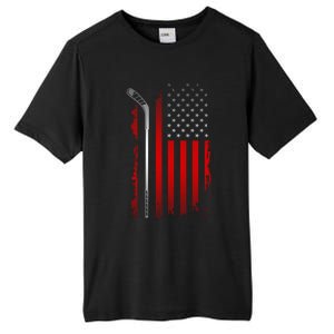 American Flag Hockey Apparel Gift Hockey Funny Gift Tall Fusion ChromaSoft Performance T-Shirt