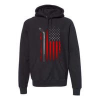 American Flag Hockey Apparel Gift Hockey Funny Gift Premium Hoodie