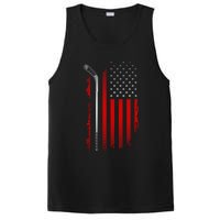 American Flag Hockey Apparel Gift Hockey Funny Gift PosiCharge Competitor Tank