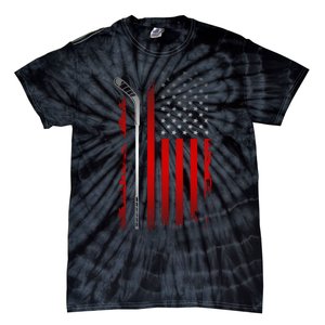 American Flag Hockey Apparel Gift Hockey Funny Gift Tie-Dye T-Shirt