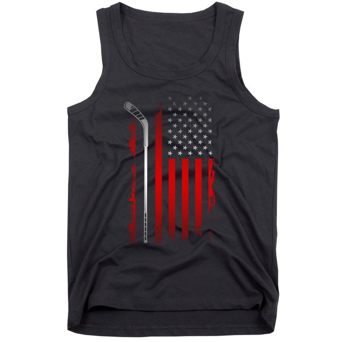 American Flag Hockey Apparel Gift Hockey Funny Gift Tank Top