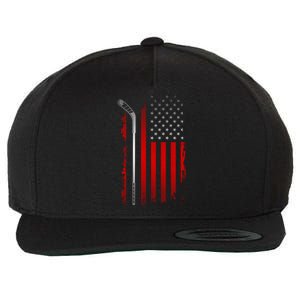 American Flag Hockey Apparel Gift Hockey Funny Gift Wool Snapback Cap