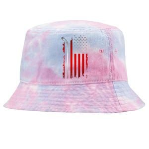 American Flag Hockey Apparel Gift Hockey Funny Gift Tie-Dyed Bucket Hat