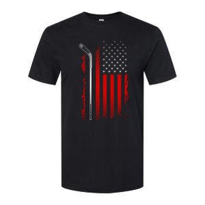 American Flag Hockey Apparel Gift Hockey Funny Gift Softstyle CVC T-Shirt