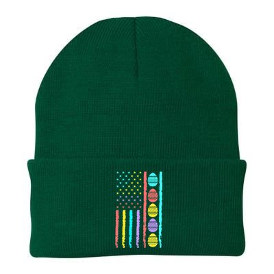 American Flag Happy Easter Egg Hunting Patriotic Easter Day Knit Cap Winter Beanie