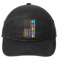 American Flag Happy Easter Egg Hunting Patriotic Easter Day 7-Panel Snapback Hat