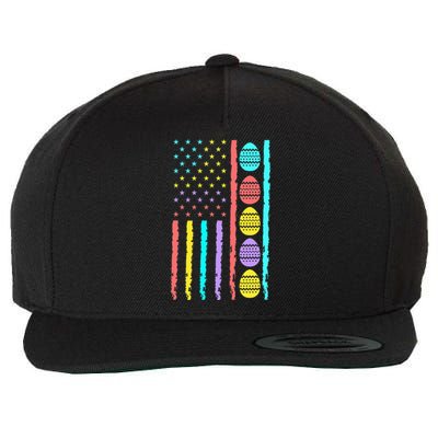 American Flag Happy Easter Egg Hunting Patriotic Easter Day Wool Snapback Cap