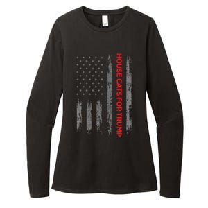 American Flag House Cats For Trump 2024 Trump Cats Womens CVC Long Sleeve Shirt