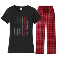 American Flag House Cats For Trump 2024 Trump Cats Women's Flannel Pajama Set