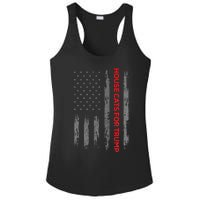 American Flag House Cats For Trump 2024 Trump Cats Ladies PosiCharge Competitor Racerback Tank