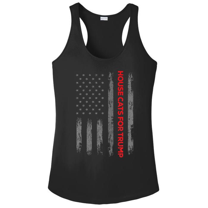 American Flag House Cats For Trump 2024 Trump Cats Ladies PosiCharge Competitor Racerback Tank