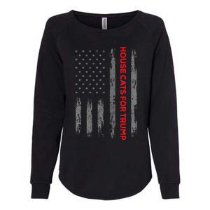 American Flag House Cats For Trump 2024 Trump Cats Womens California Wash Sweatshirt