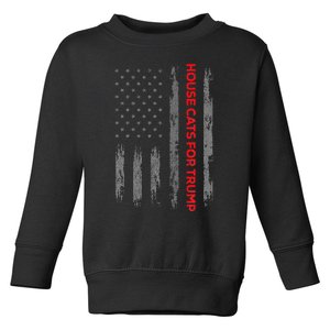 American Flag House Cats For Trump 2024 Trump Cats Toddler Sweatshirt