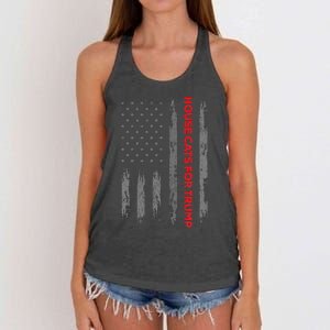 American Flag House Cats For Trump 2024 Trump Cats Women's Knotted Racerback Tank