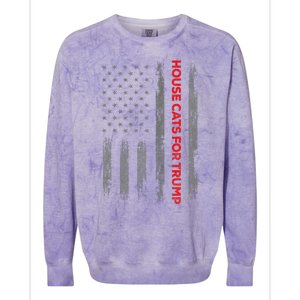 American Flag House Cats For Trump 2024 Trump Cats Colorblast Crewneck Sweatshirt