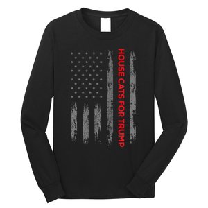 American Flag House Cats For Trump 2024 Trump Cats Long Sleeve Shirt