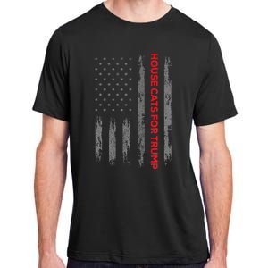 American Flag House Cats For Trump 2024 Trump Cats Adult ChromaSoft Performance T-Shirt