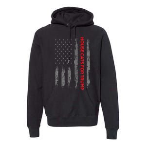 American Flag House Cats For Trump 2024 Trump Cats Premium Hoodie