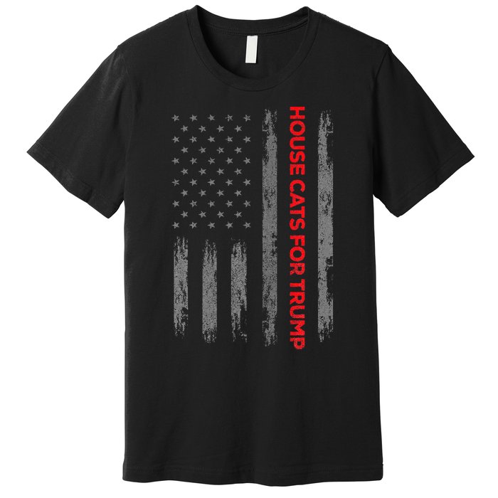 American Flag House Cats For Trump 2024 Trump Cats Premium T-Shirt