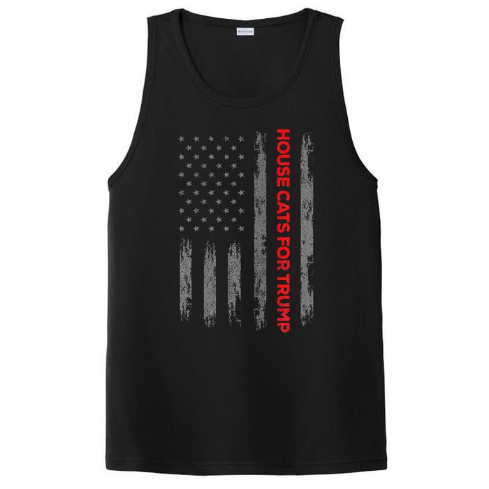 American Flag House Cats For Trump 2024 Trump Cats PosiCharge Competitor Tank