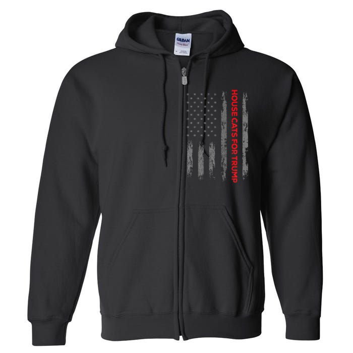 American Flag House Cats For Trump 2024 Trump Cats Full Zip Hoodie