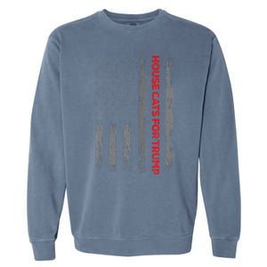 American Flag House Cats For Trump 2024 Trump Cats Garment-Dyed Sweatshirt