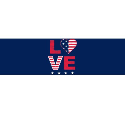 American Flag Heart Red White Blue Cute 4th of July Top Bumper Sticker