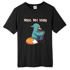 A Funny Hiding Fox Nope Not Today Gift Tall Fusion ChromaSoft Performance T-Shirt