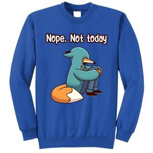 A Funny Hiding Fox Nope Not Today Gift Sweatshirt