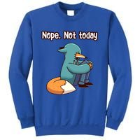 A Funny Hiding Fox Nope Not Today Gift Sweatshirt