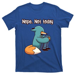 A Funny Hiding Fox Nope Not Today Gift T-Shirt