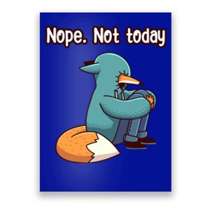 A Funny Hiding Fox Nope Not Today Gift Poster