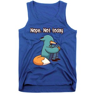 A Funny Hiding Fox Nope Not Today Gift Tank Top