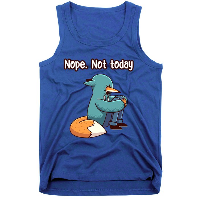 A Funny Hiding Fox Nope Not Today Gift Tank Top