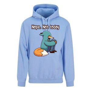 A Funny Hiding Fox Nope Not Today Gift Unisex Surf Hoodie