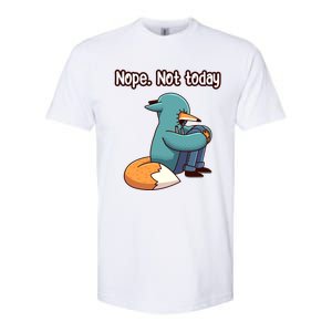 A Funny Hiding Fox Nope Not Today Gift Softstyle CVC T-Shirt