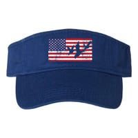 American Flag Hunting Geese Duck Gift 4th Of July Cool Gift Valucap Bio-Washed Visor