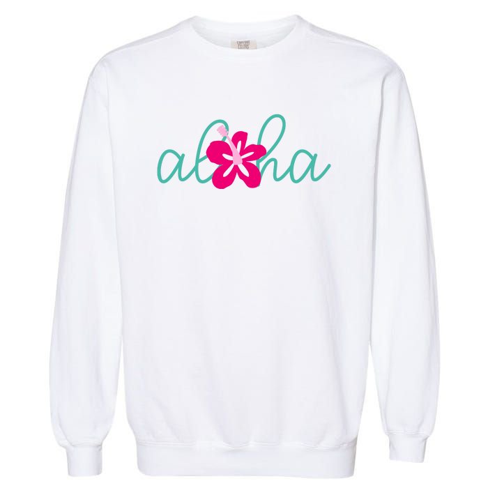 Aloha Floral Hawaii Tropical Garment-Dyed Sweatshirt