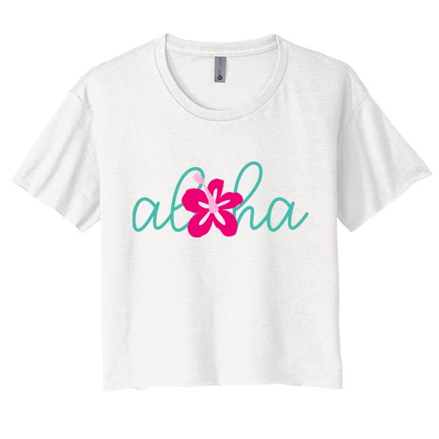 Aloha Floral Hawaii Tropical Crop Top