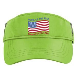 American Flag Home Of The Free Because Of The Brave Gift Adult Drive Performance Visor