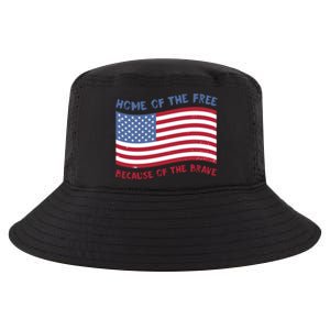 American Flag Home Of The Free Because Of The Brave Gift Cool Comfort Performance Bucket Hat