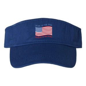 American Flag Home Of The Free Because Of The Brave Gift Valucap Bio-Washed Visor