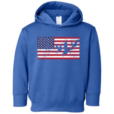 American Flag Hunting Geese Duck Meaningful Gift 4th Of July Gift Toddler Hoodie