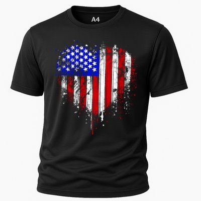 American Flag Heart 4th Of July Usa Flag Mom Mama Gift Performance Shirt