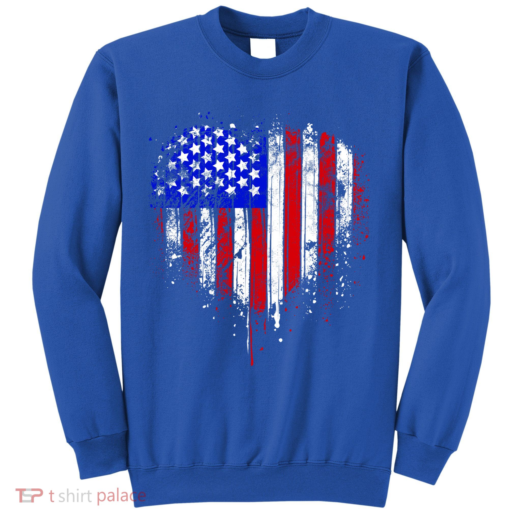 American Flag Heart 4th Of July Usa Flag Mom Mama Gift Sweatshirt