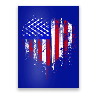 American Flag Heart 4th Of July Usa Flag Mom Mama Gift Poster