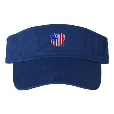 American Flag Heart 4th Of July Usa Flag Mom Mama Gift Visor