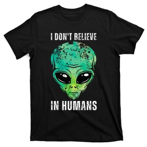 Alien Face Halloween Costume Green Turquoise T-Shirt